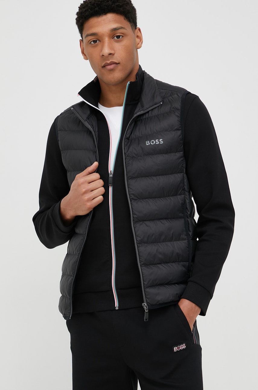 

Елек BOSS Boss Athleisure мъжки в черно с преходна изолация, Черен