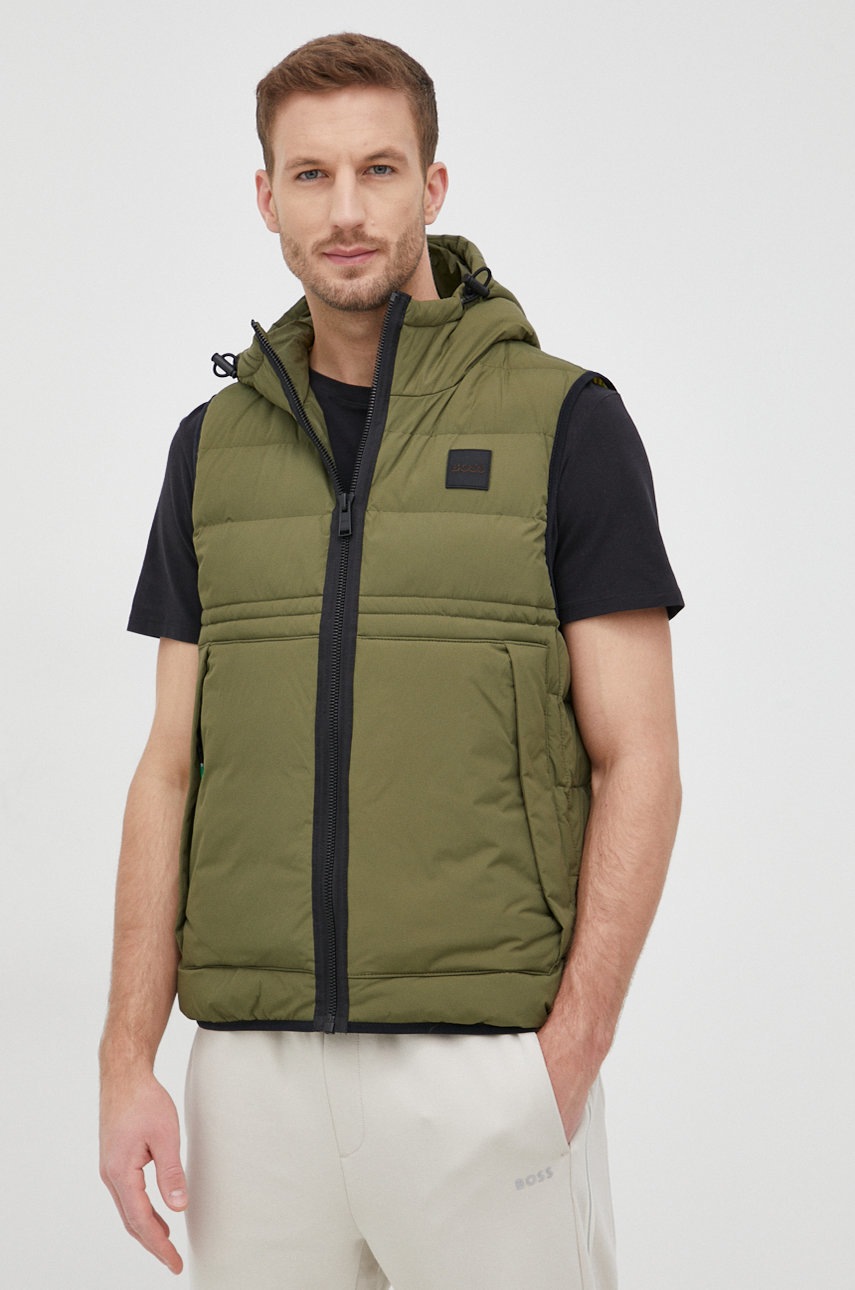 

Елек BOSS Boss Casual мъжки в зелено със зимна изолация, Зелен