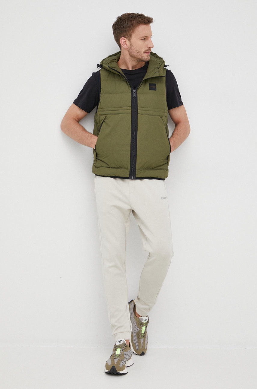 

Безрукавка BOSS Boss Casual чоловічий колір зелений зимовий