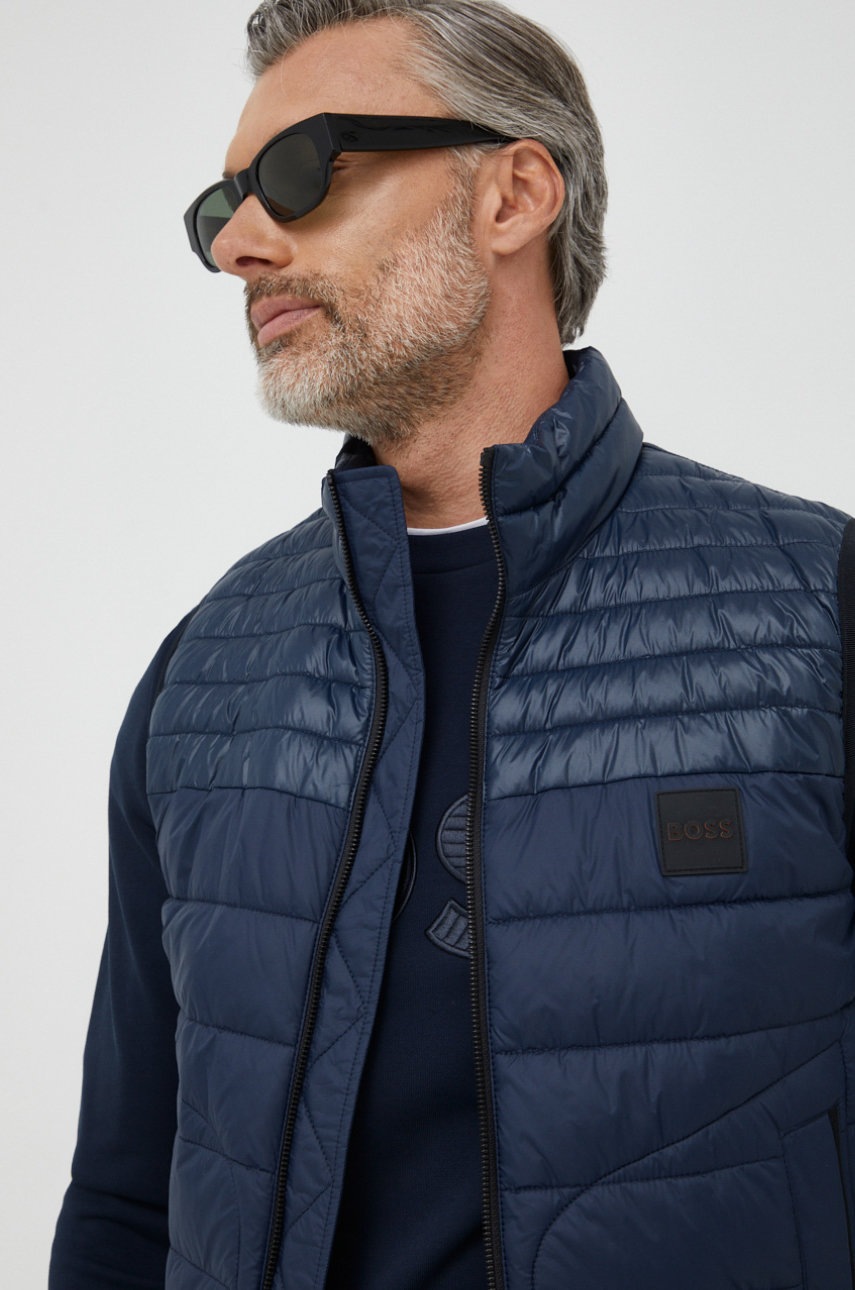 

Елек BOSS Boss Casual мъжки в тъмносиньо с преходна изолация, Тъмносин