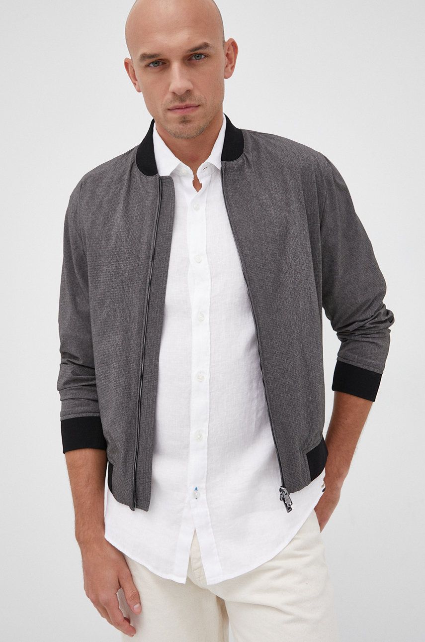 Boss bluza barbati, culoarea gri, modelator answear.ro imagine 2022 reducere