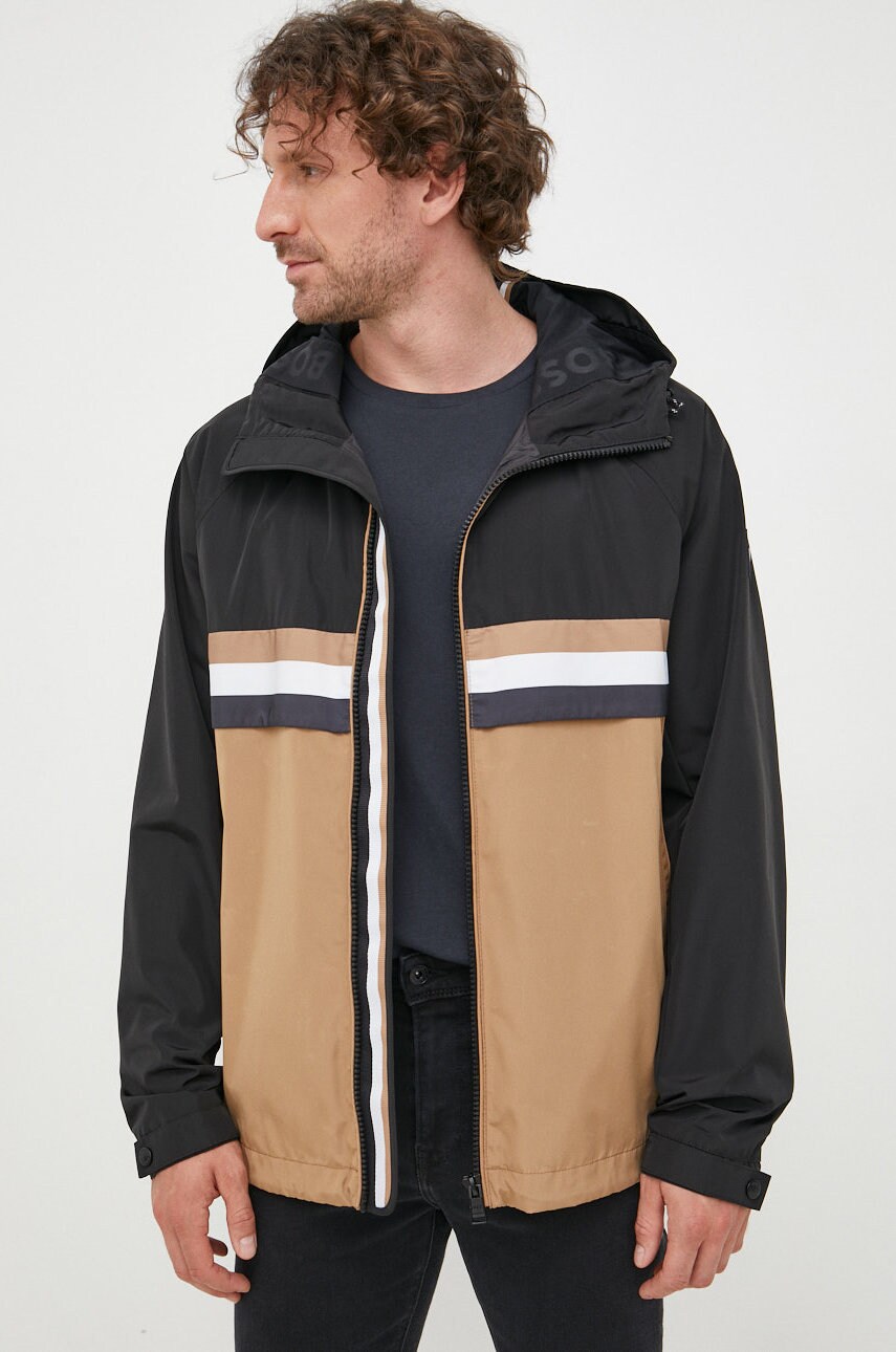 Boss geaca barbati, culoarea negru, de tranzitie