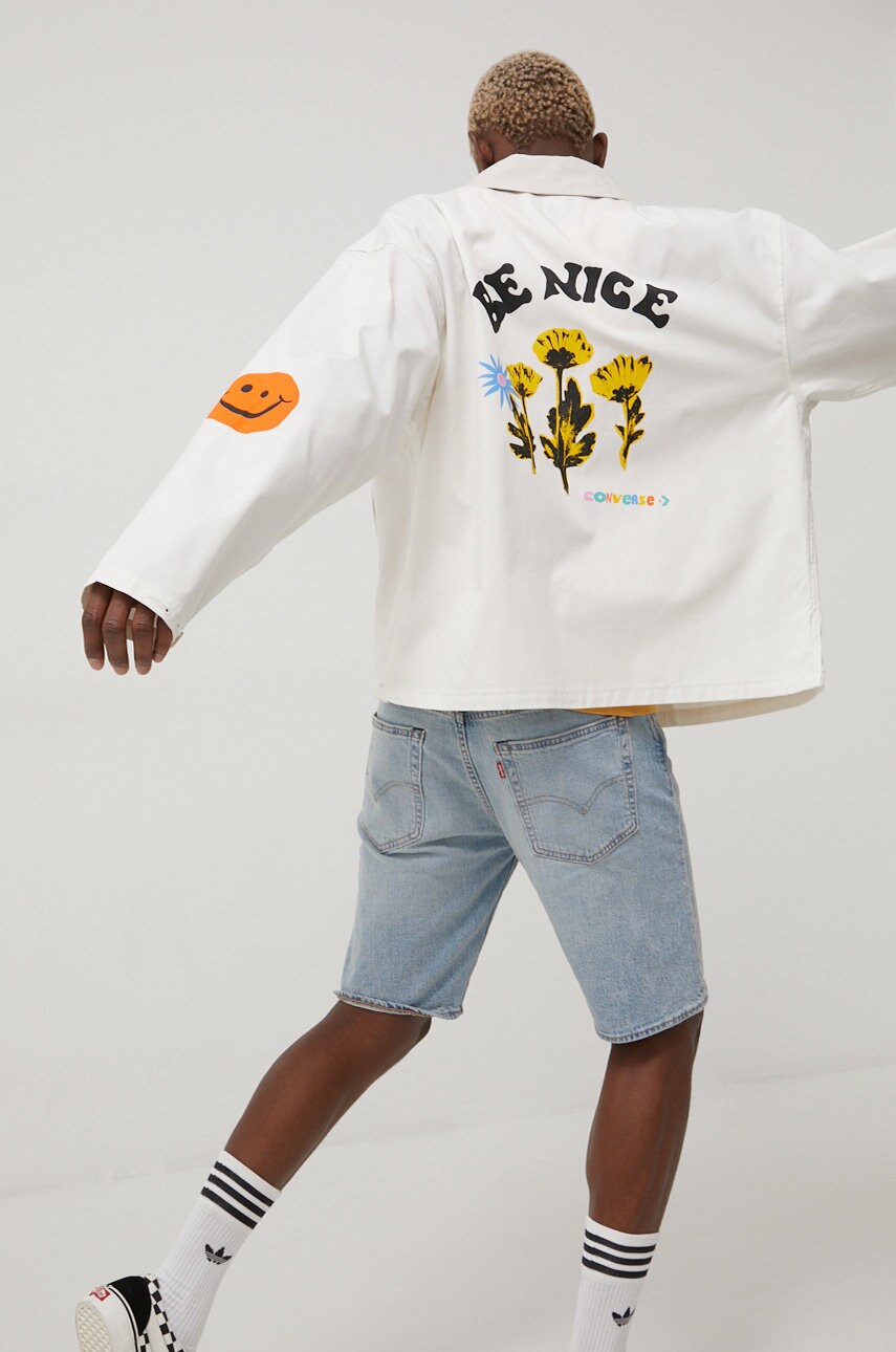 Converse geaca barbati, culoarea alb, de tranzitie, oversize
