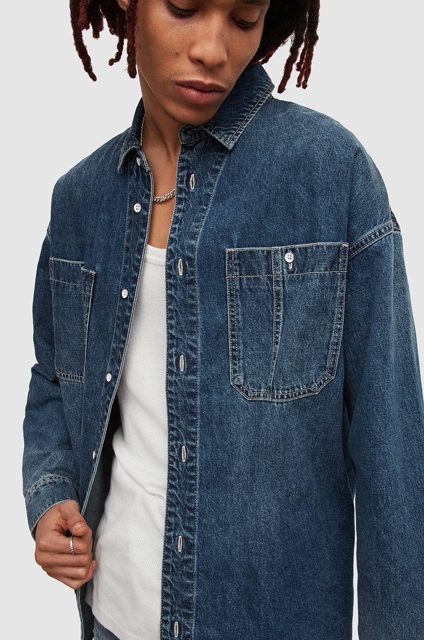 

Джинсовая рубашка AllSaints мужская relaxed