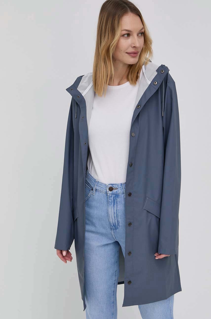 

Куртка Rains 12020 Long Jacket цвет фиолетовый переходная