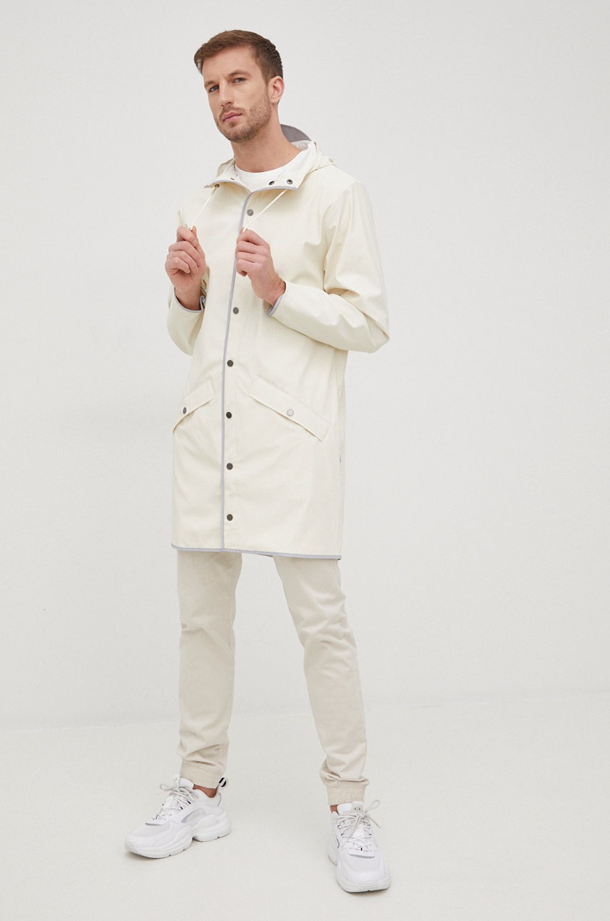 

Куртка-дождевик Rains 18540 Long Jacket Reflective цвет бежевый переходная