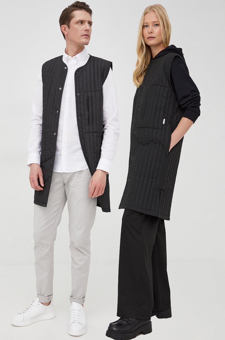 

Елек Rains 18600 Long Liner Vest в черно с преходна изолация, Черен