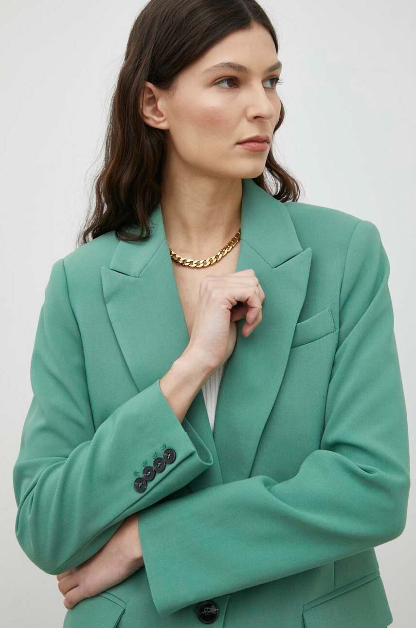 Σακάκι Bruuns Bazaar χρώμα: πράσινο φωτογραφία