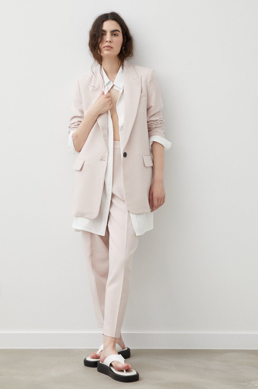 Bruuns Bazaar sacou culoarea roz, un singur rand de nasturi, neted 2023 ❤️ Pret Super answear imagine noua 2022