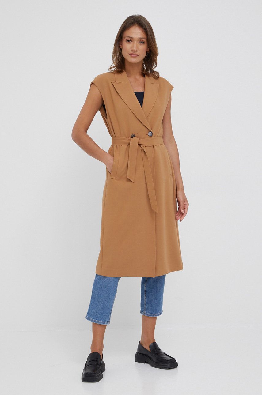 Sisley vesta femei, culoarea bej, de tranzitie answear.ro imagine 2022 13clothing.ro