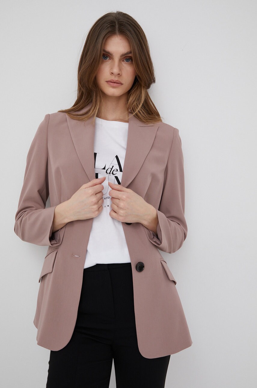 Sisley sacou culoarea violet, un singur rand de nasturi, neted