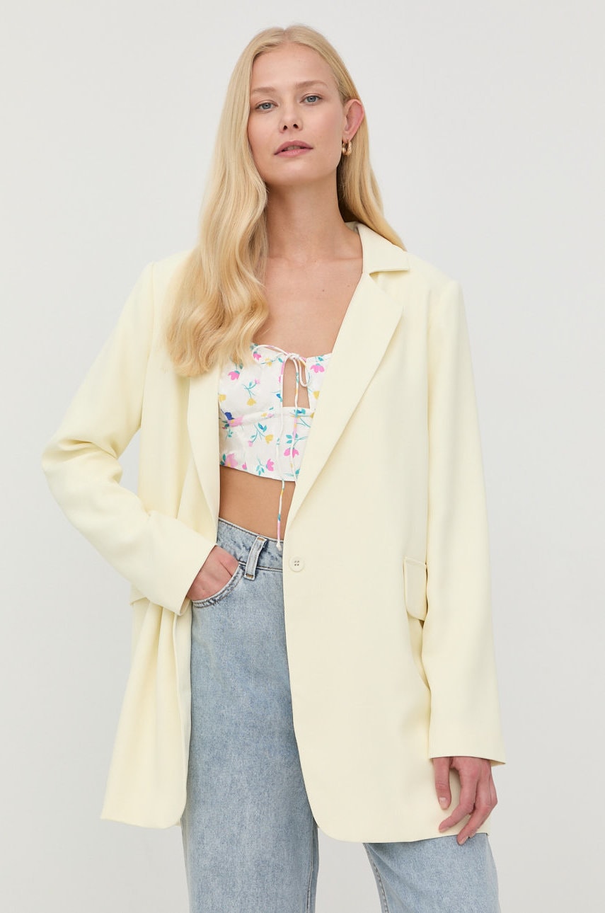 For Love & Lemons Sacou Culoarea Galben, Oversize, Neted