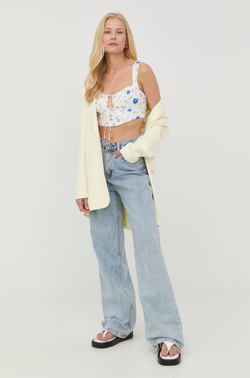 

Пиджак For Love & Lemons цвет жёлтый oversize однотонная