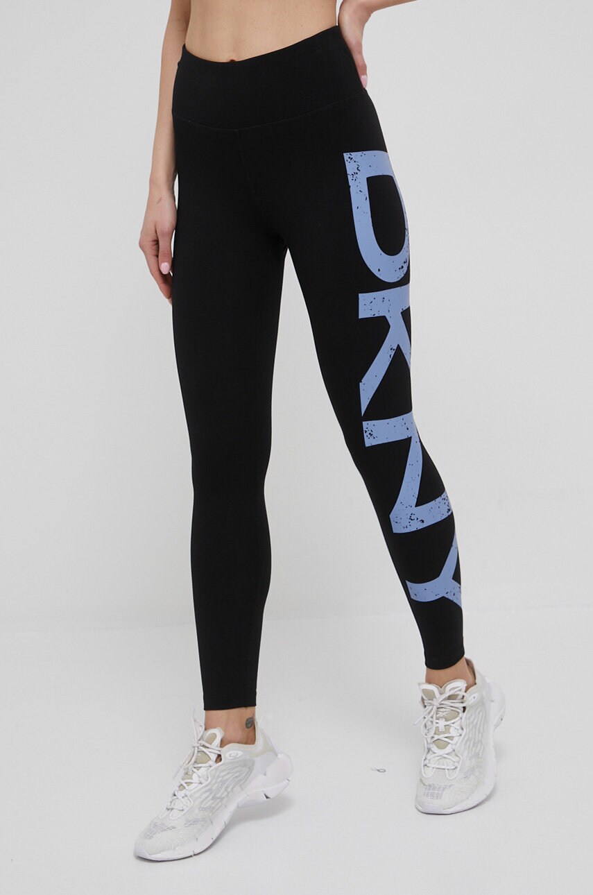 Dkny colanti femei, culoarea violet, cu imprimeu