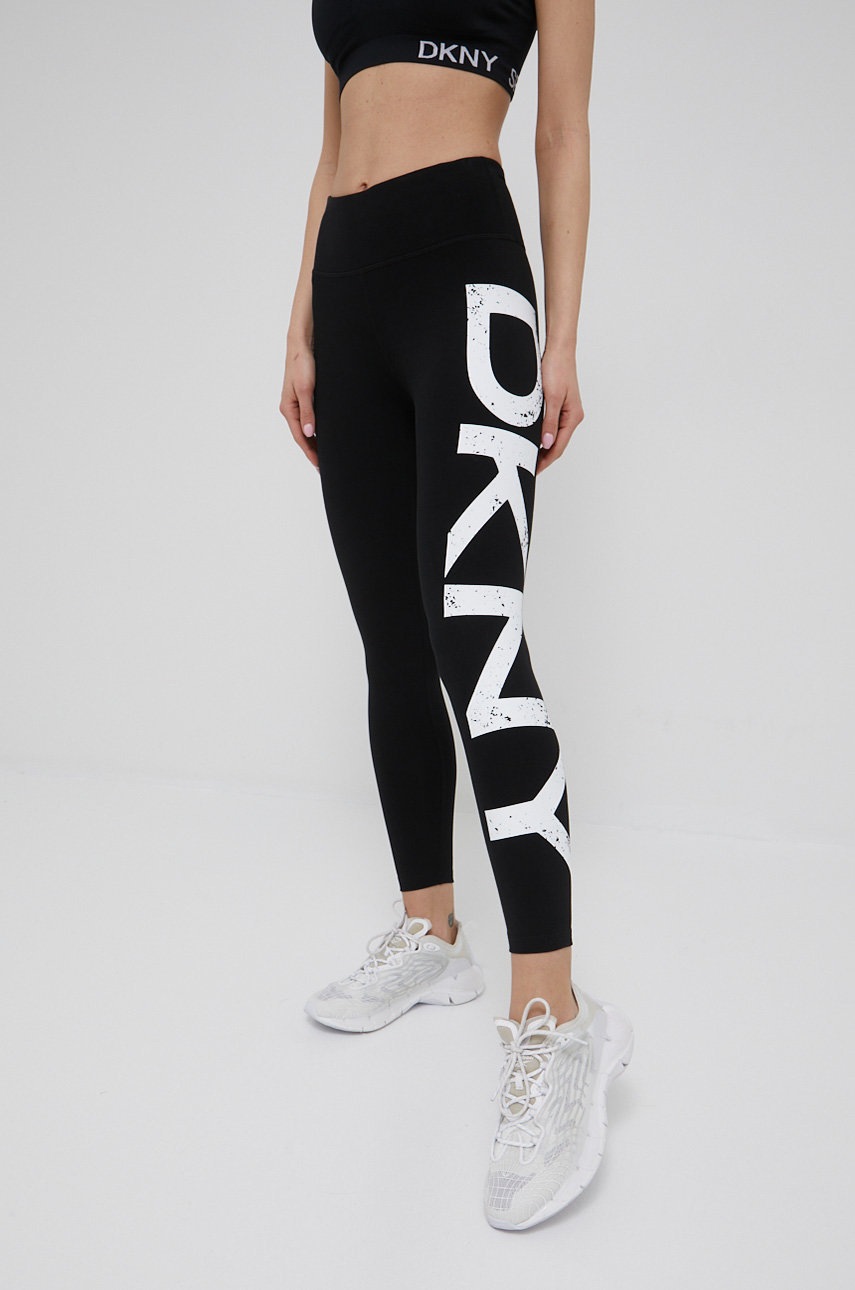 

Леггинсы Dkny женские цвет чёрный с принтом