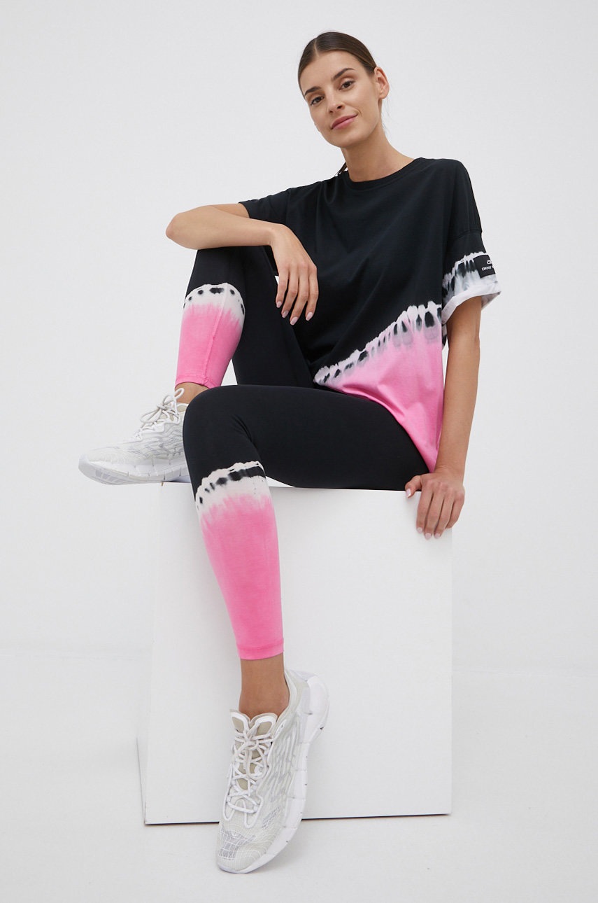 

Легінси Dkny жіночі колір рожевий візерунок