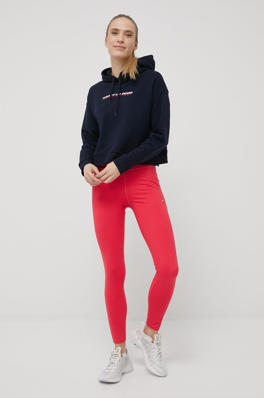 

Легінси Tommy Hilfiger жіночі колір рожевий з принтом