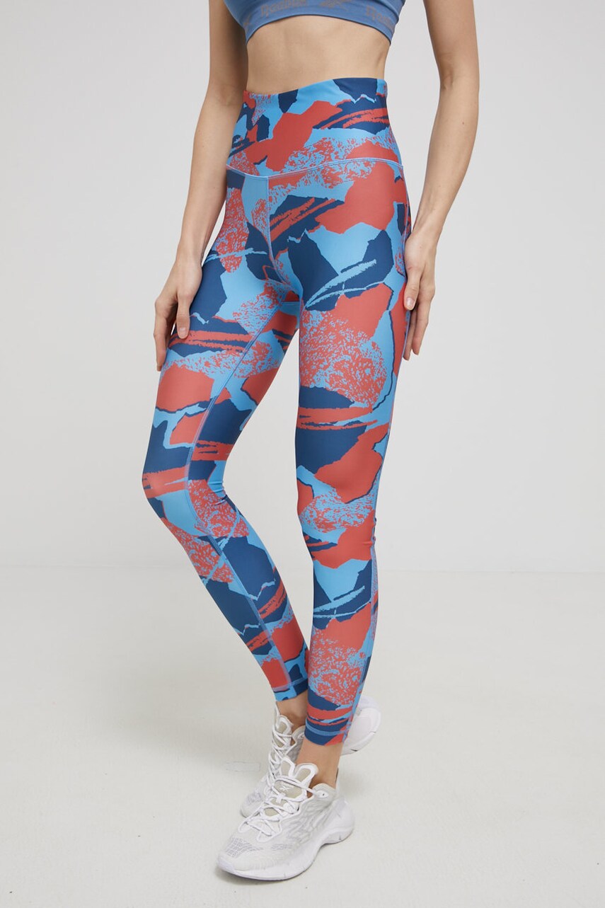 

Леггинсы Reebok HB1048 женские цвет фиолетовый с узором