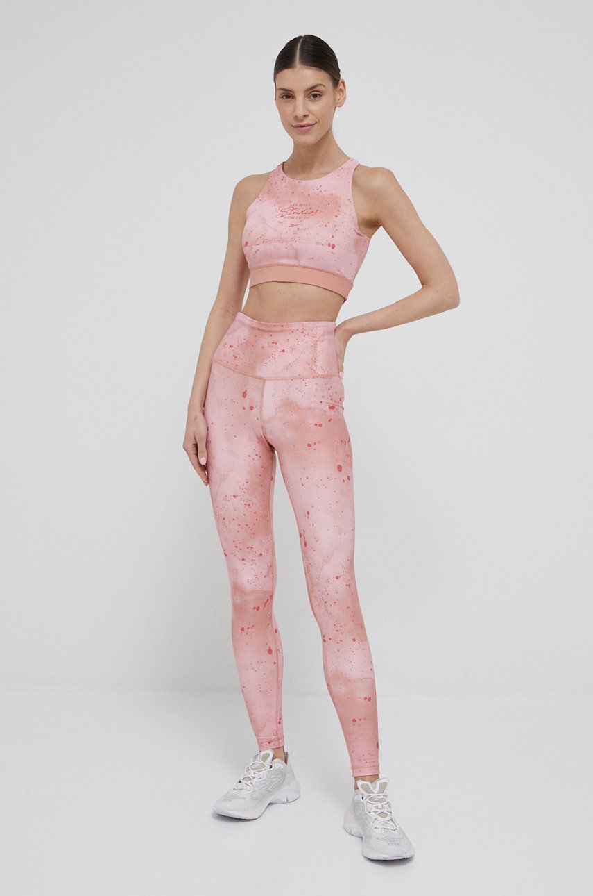 Reebok leggins de antrenament HD4159 femei, culoarea roz, modelator answear.ro