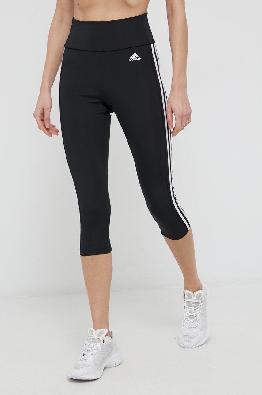 Adidas legginsy treningowe damskie kolor czarny gładkie