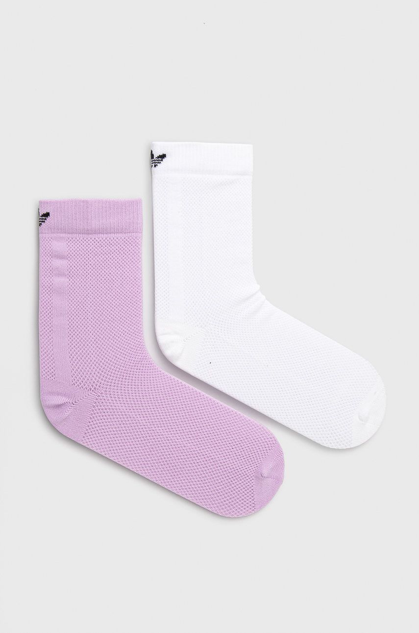 adidas Originals - Ponožky (2-pack) HC9556 - fialová -  2% Elastan