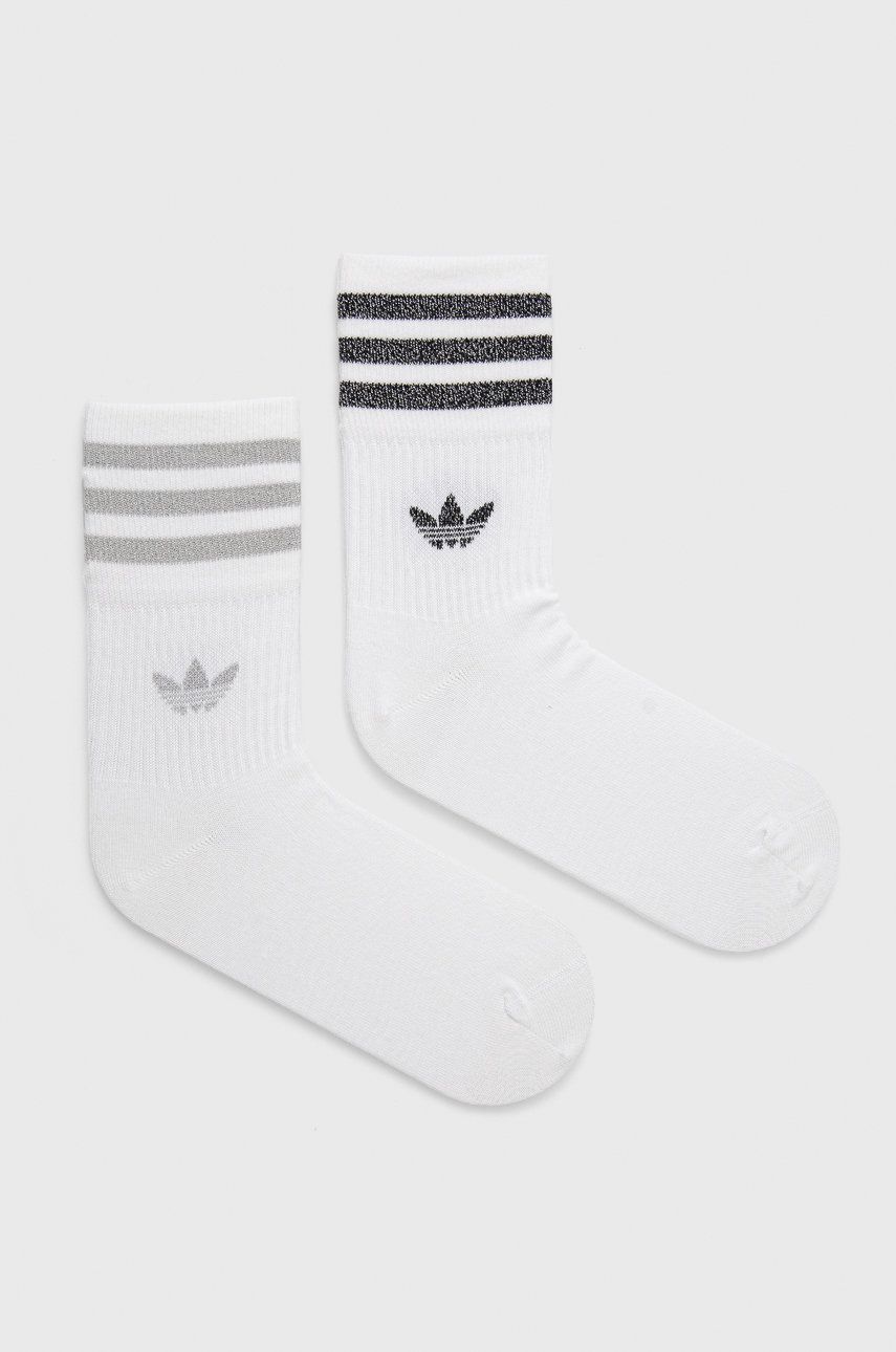 Adidas Originals Șosete (2-pack) HC9561 femei, culoarea alb HC9561-WHT/GRETW