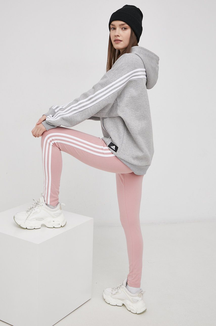 Adidas Colanți femei, culoarea roz, material neted adidas adidas