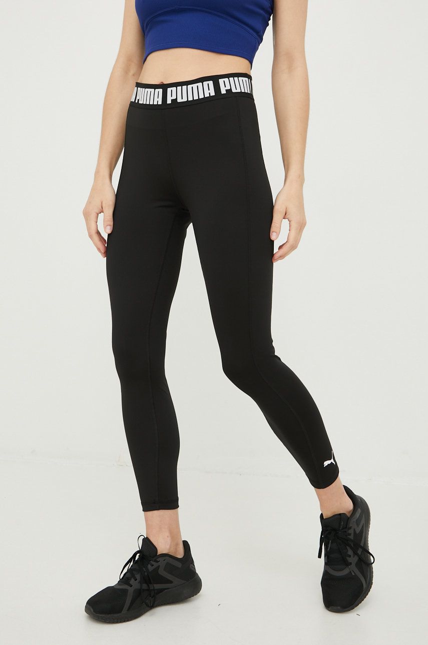 Puma leggins de antrenament Strong femei, culoarea negru, neted answear.ro imagine noua 2022