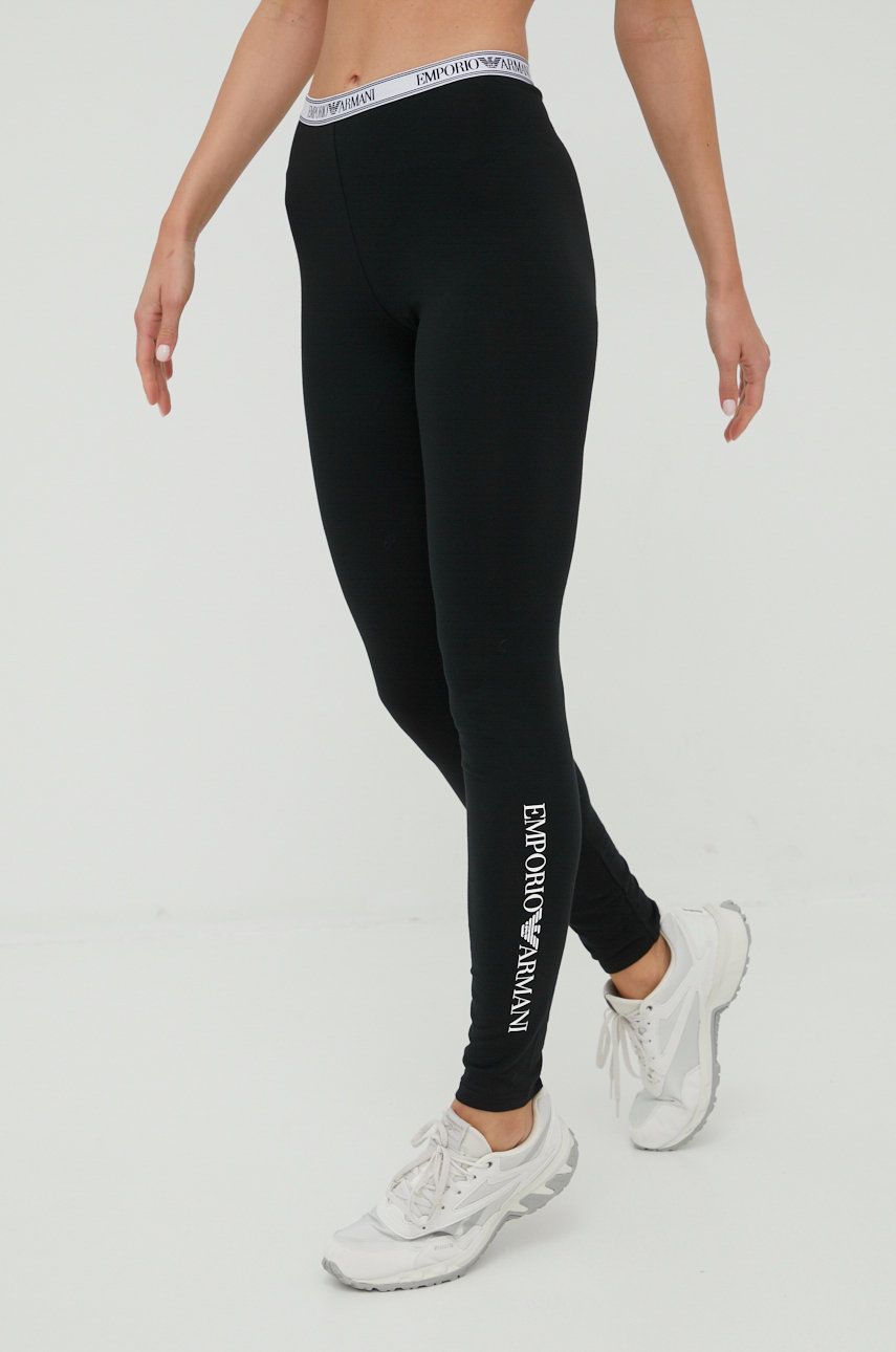 Emporio Armani Underwear colanti femei, culoarea negru, cu imprimeu answear imagine noua