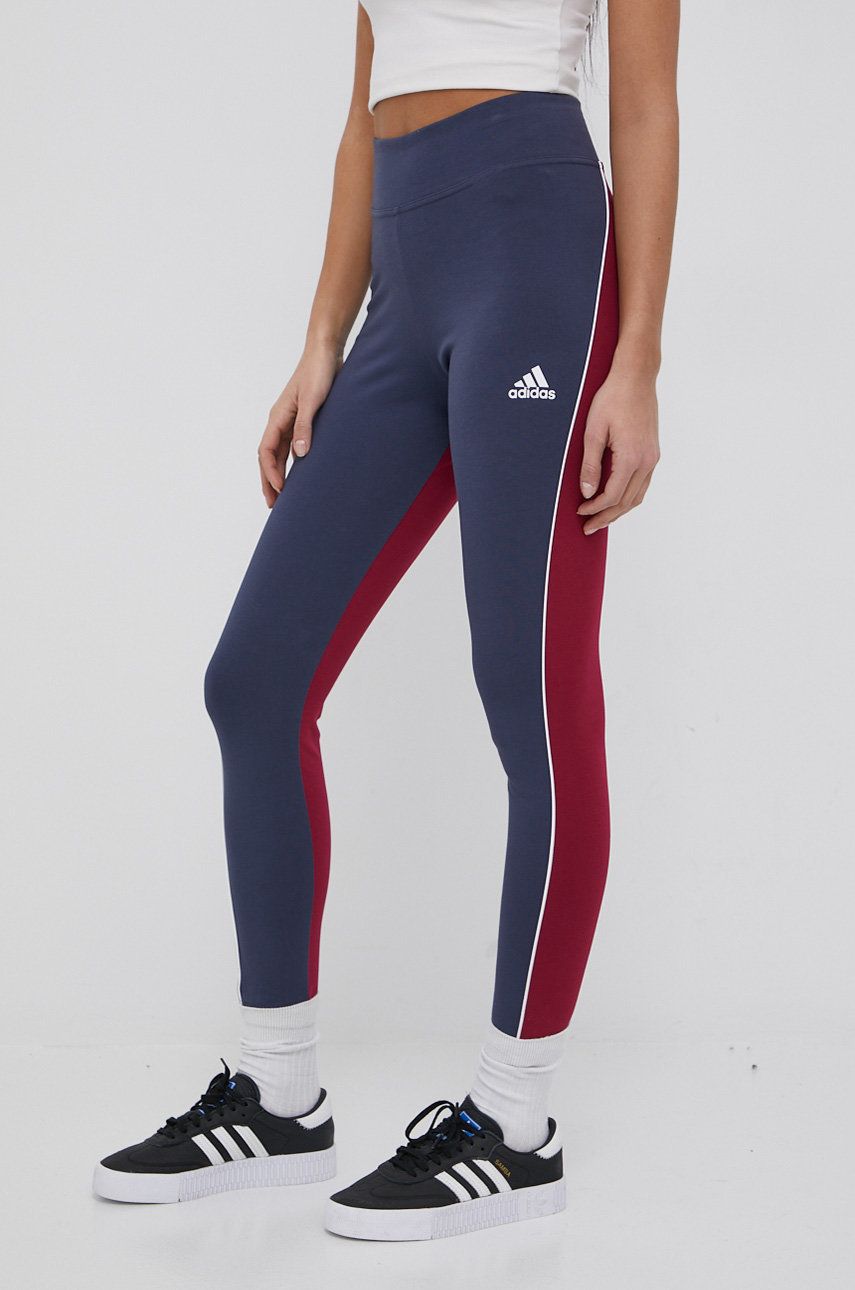 Legíny adidas Performance H67039 dámské, tmavomodrá barva, vzorované - námořnická modř -  50% B