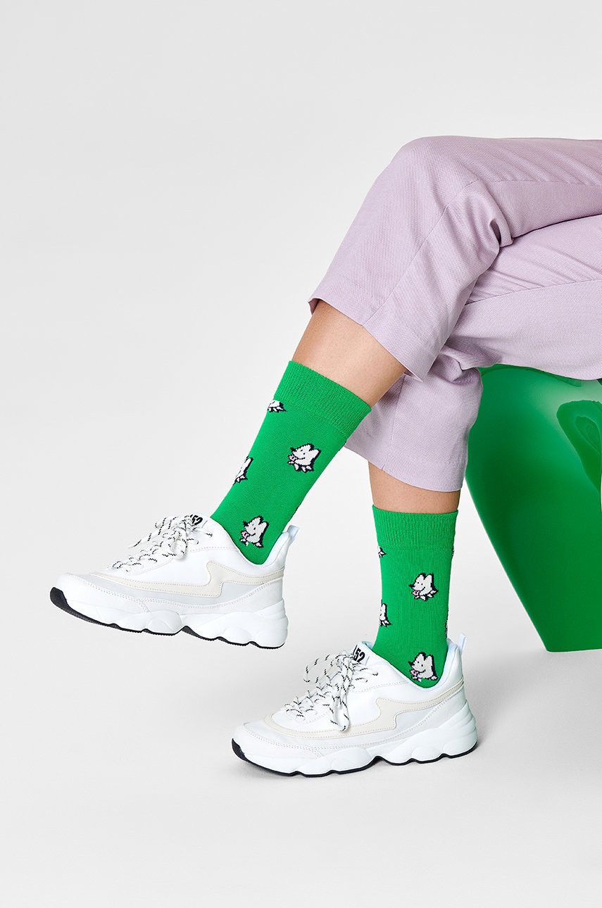 

Чорапи Happy Socks дамски в зелено, Зелен