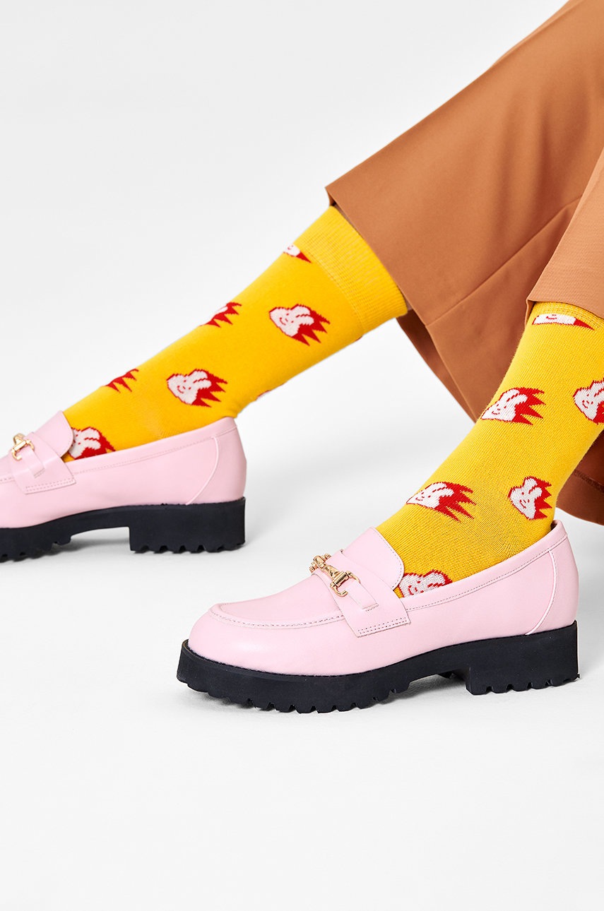 

Чорапи Happy Socks дамски в жълто, Жълт