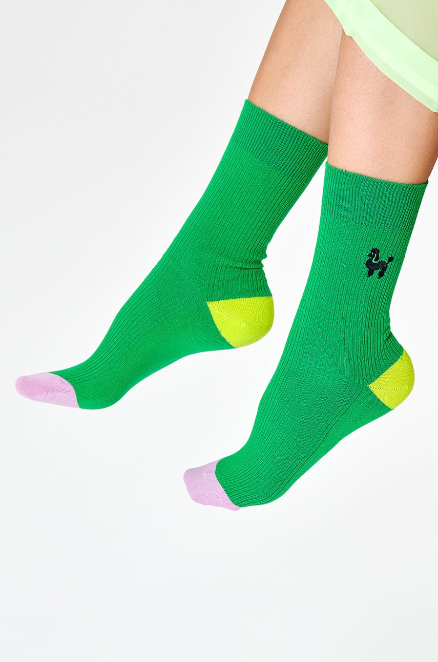 

Чорапи Happy Socks дамски в зелено, Зелен