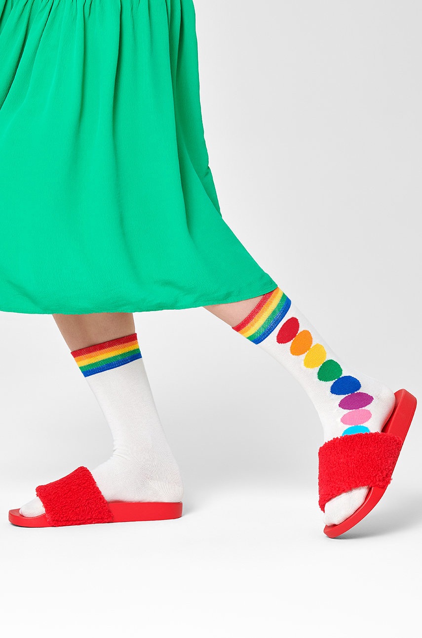 

Чорапи Happy Socks дамски в бяло, Бял