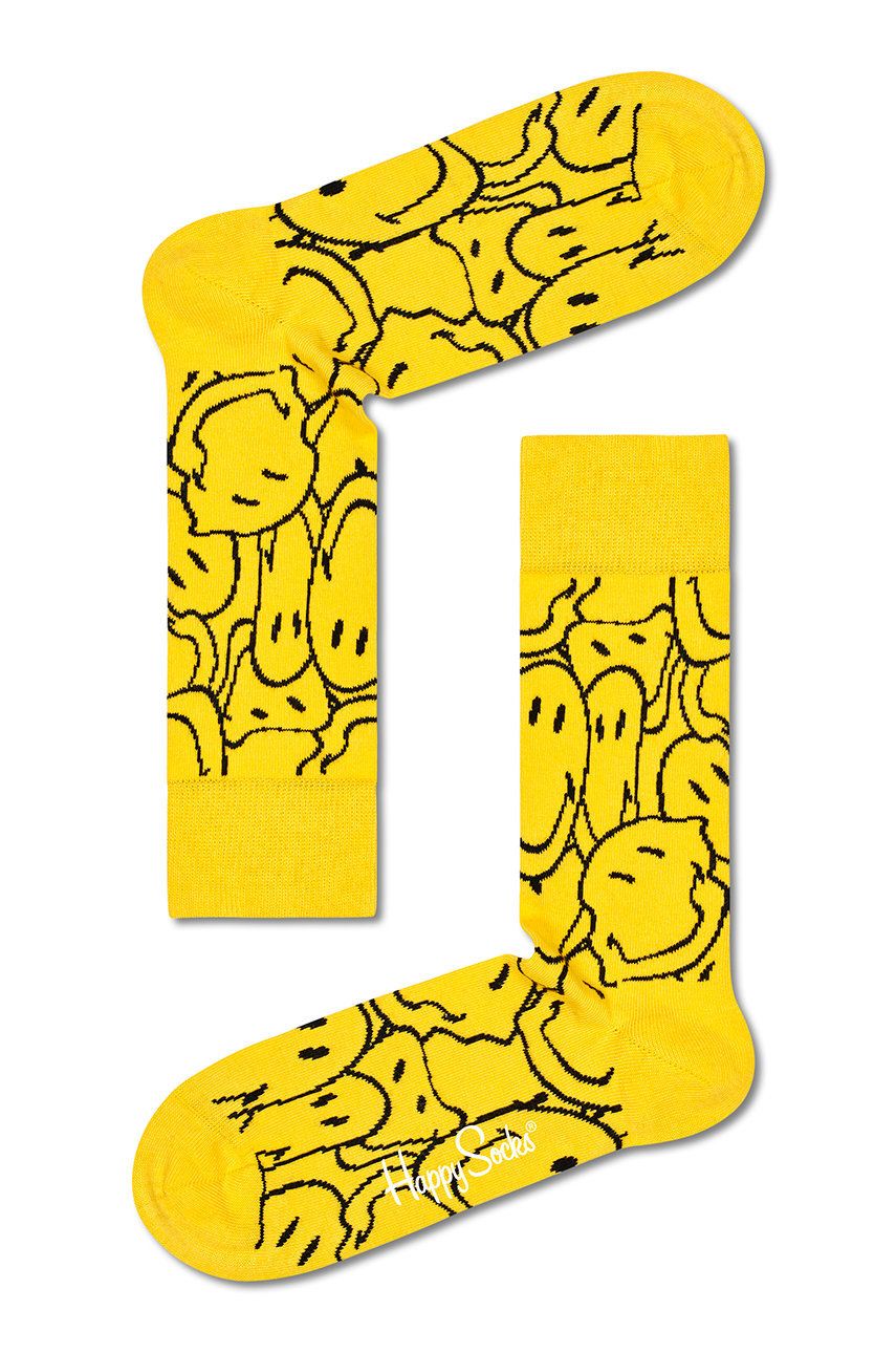 Happy Socks șosete femei, culoarea galben answear imagine noua