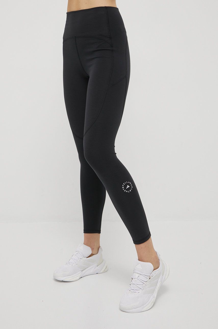 adidas by Stella McCartney leggins de antrenament femei, culoarea negru, neted 2022 ❤️ Pret Super answear imagine noua 2022