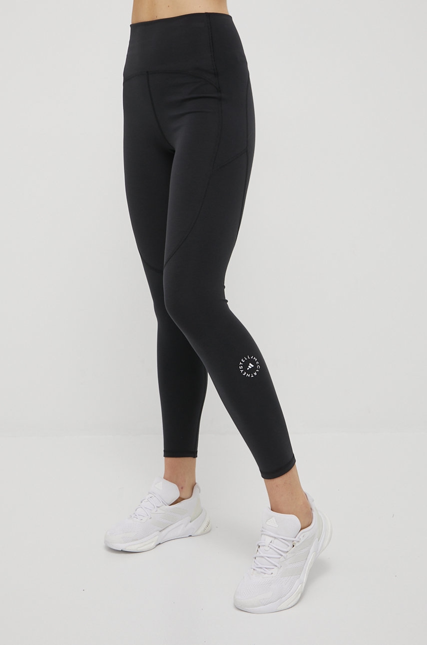 adidas by Stella McCartney leggins de antrenament femei, culoarea negru, neted