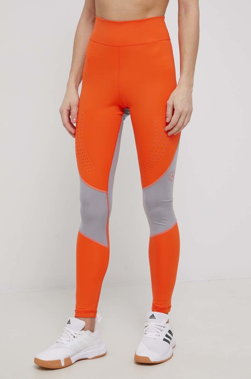 adidas by Stella McCartney leggins de antrenament femei culoarea portocaliu modelator