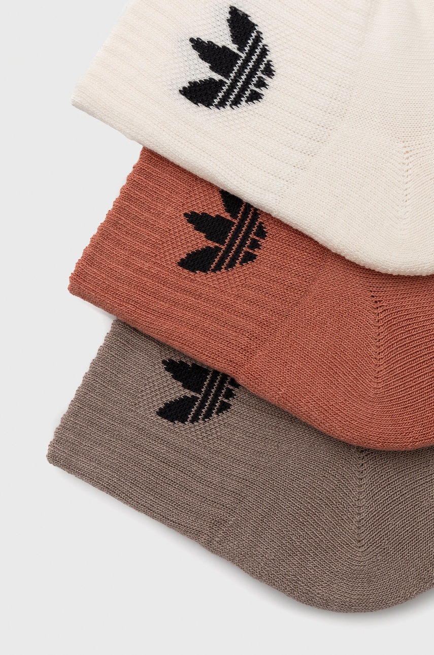 

Носки adidas Originals (3-pack) женские цвет бежевый
