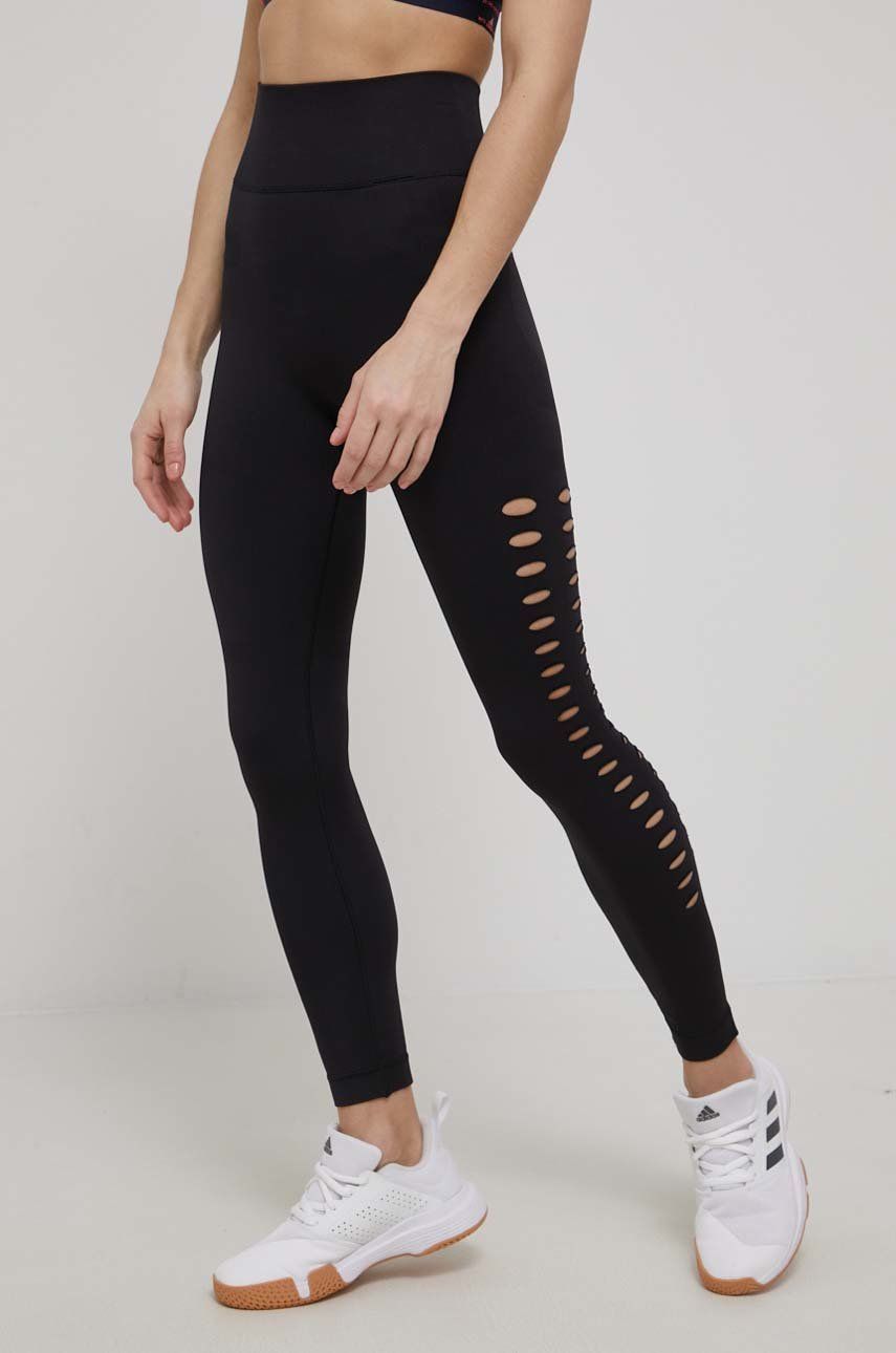 adidas by Stella McCartney leggins de antrenament femei, culoarea negru, neted 2022 ❤️ Pret Super answear imagine noua 2022