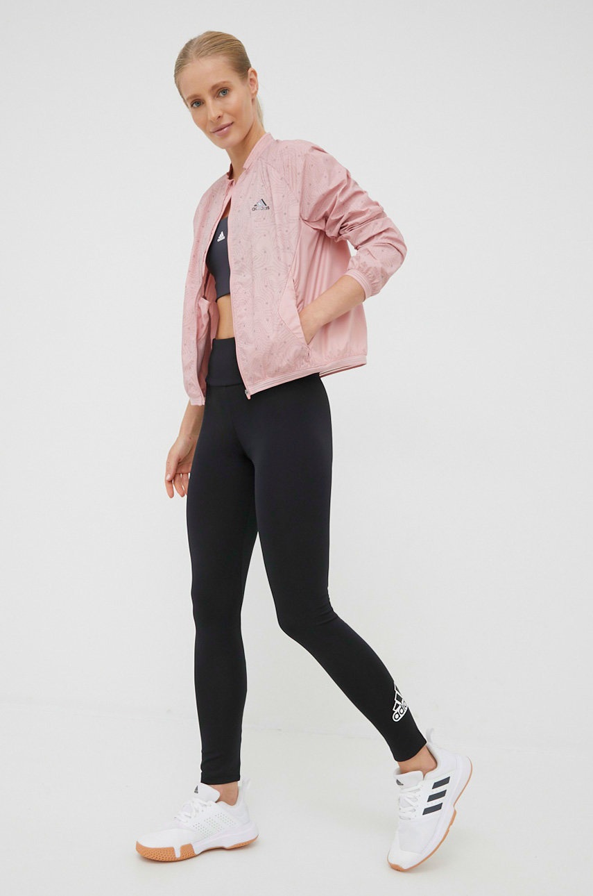 

Легінси для тренувань adidas Designed To Move жіночі колір чорний однотонні