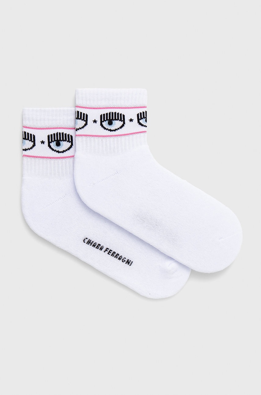 

Чорапи Chiara Ferragni дамски в бяло, Бял