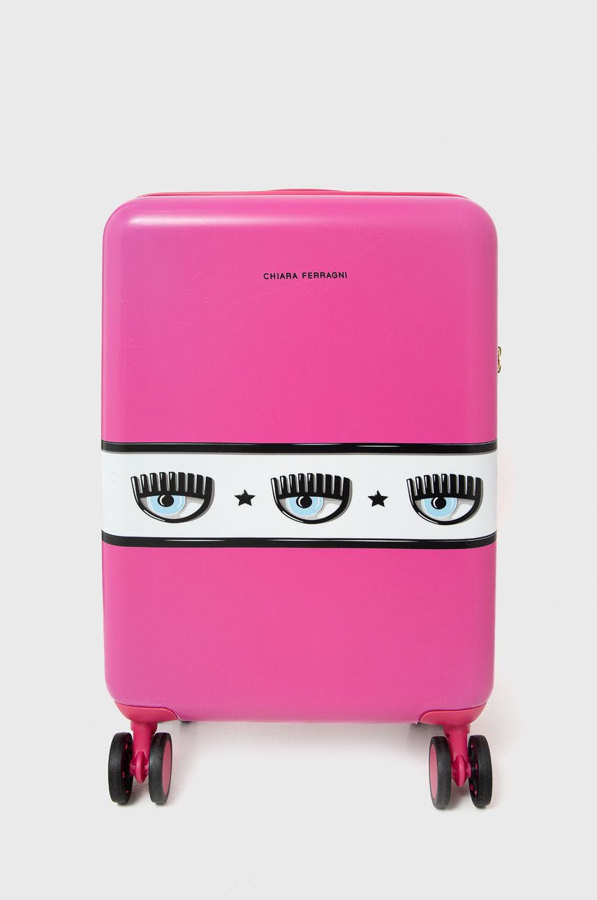 Chiara Ferragni valiza culoarea roz answear.ro