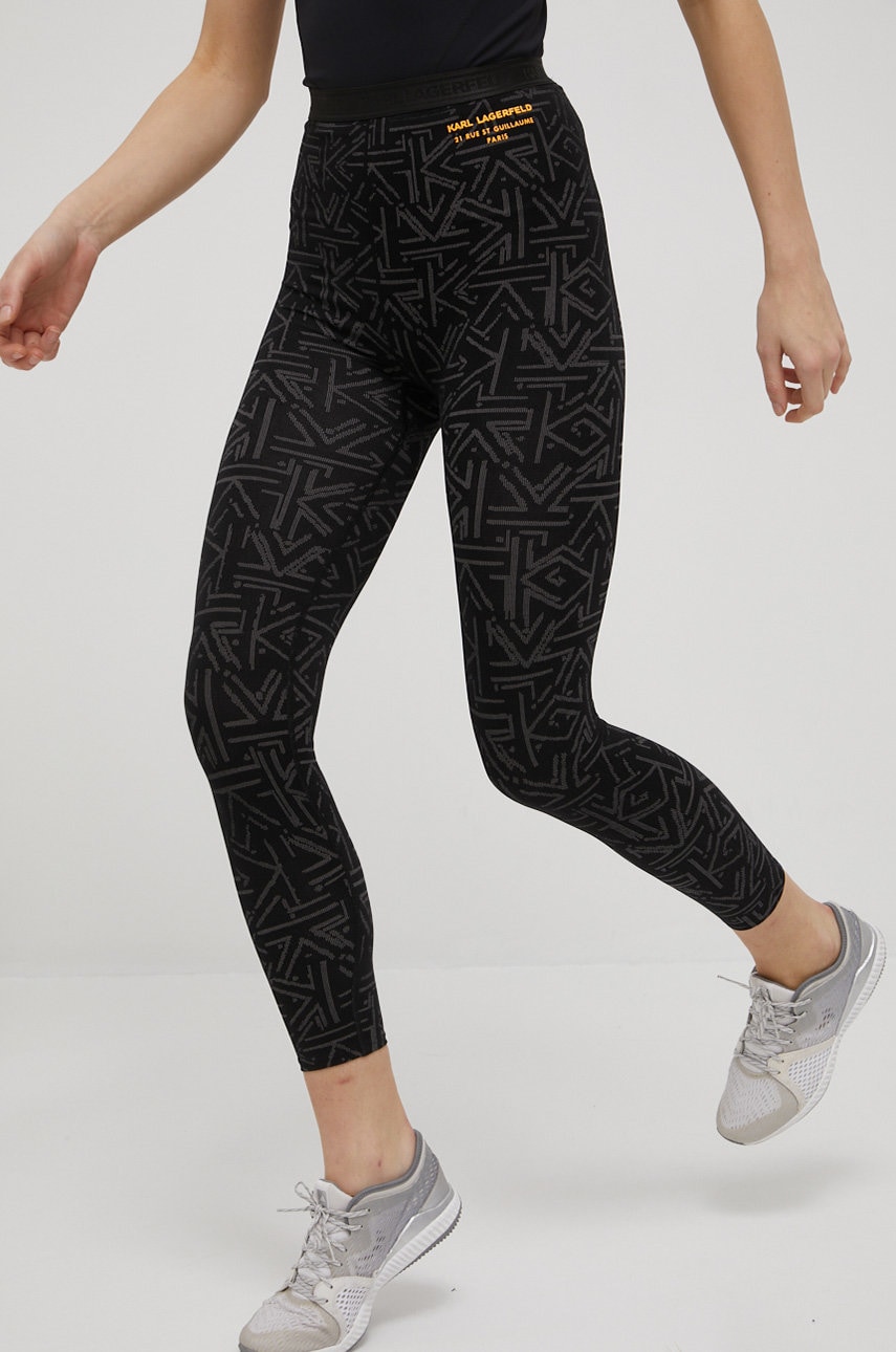Karl lagerfeld colanti femei, culoarea negru, modelator