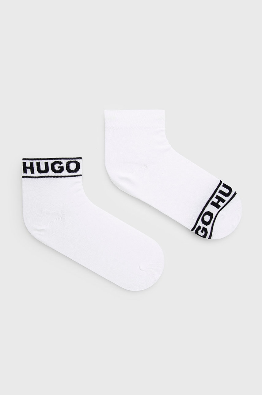 Levně Ponožky HUGO dámské, bílá barva