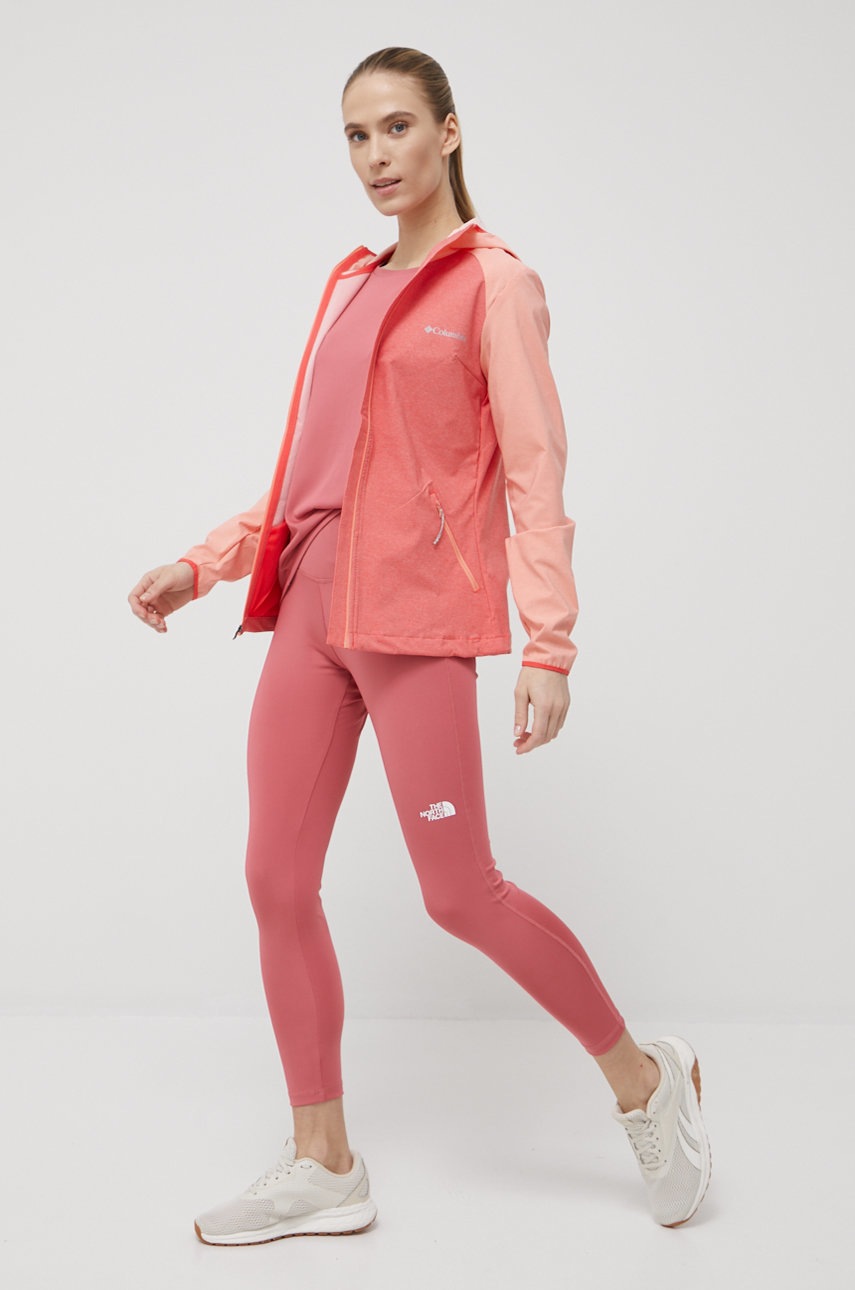 

Тренировочные леггинсы The North Face Flex женские цвет розовый однотонные