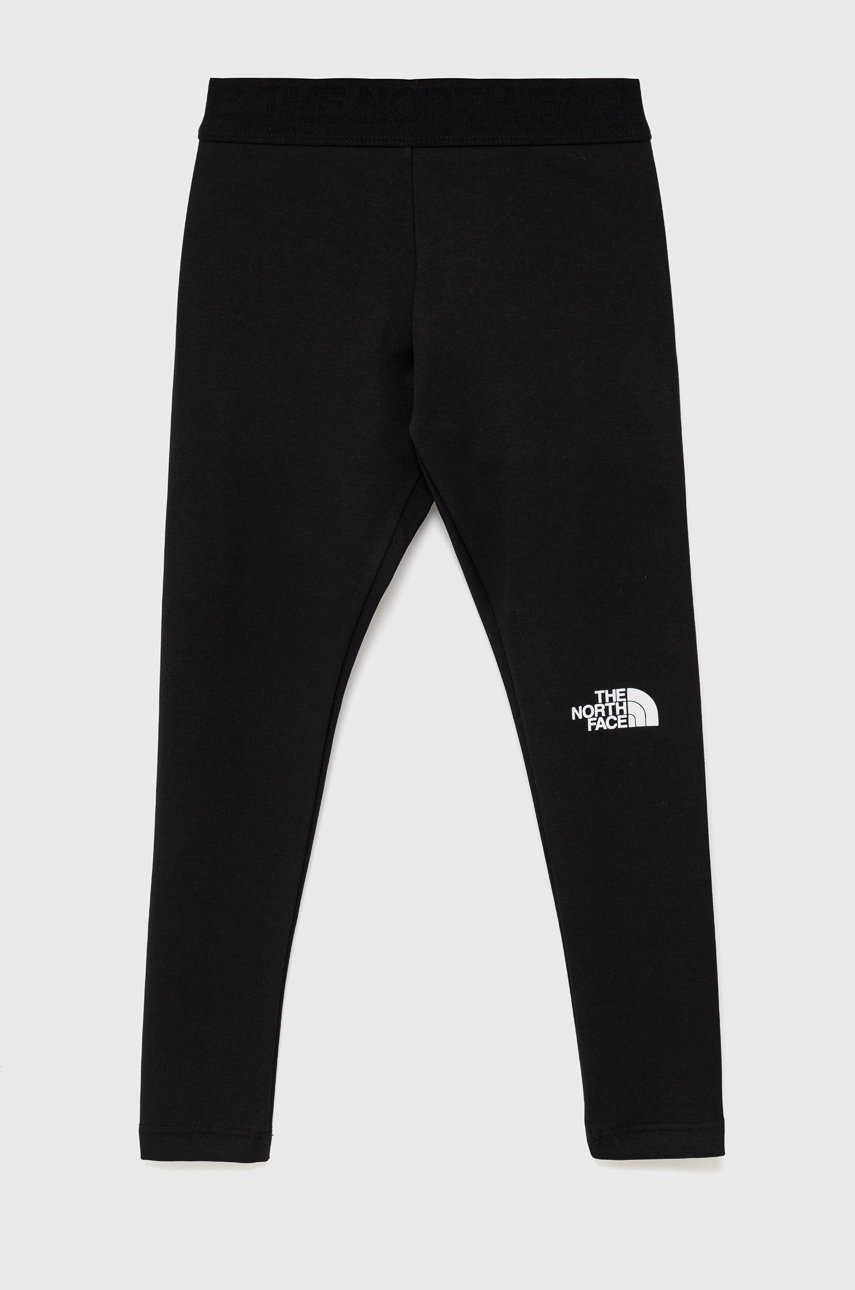 

Дитячі легінси The North Face колір чорний з принтом