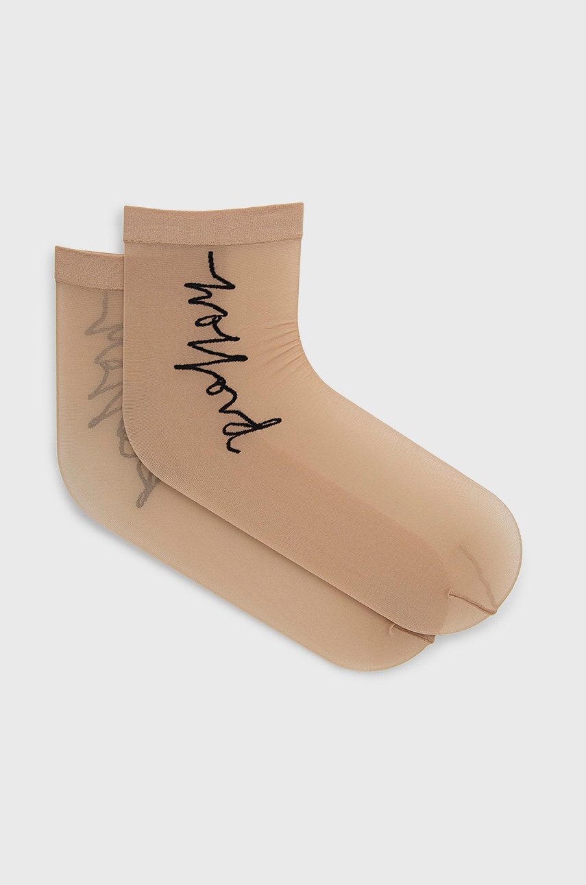 

Чорапи Wolford дамско в сиво, Бежов