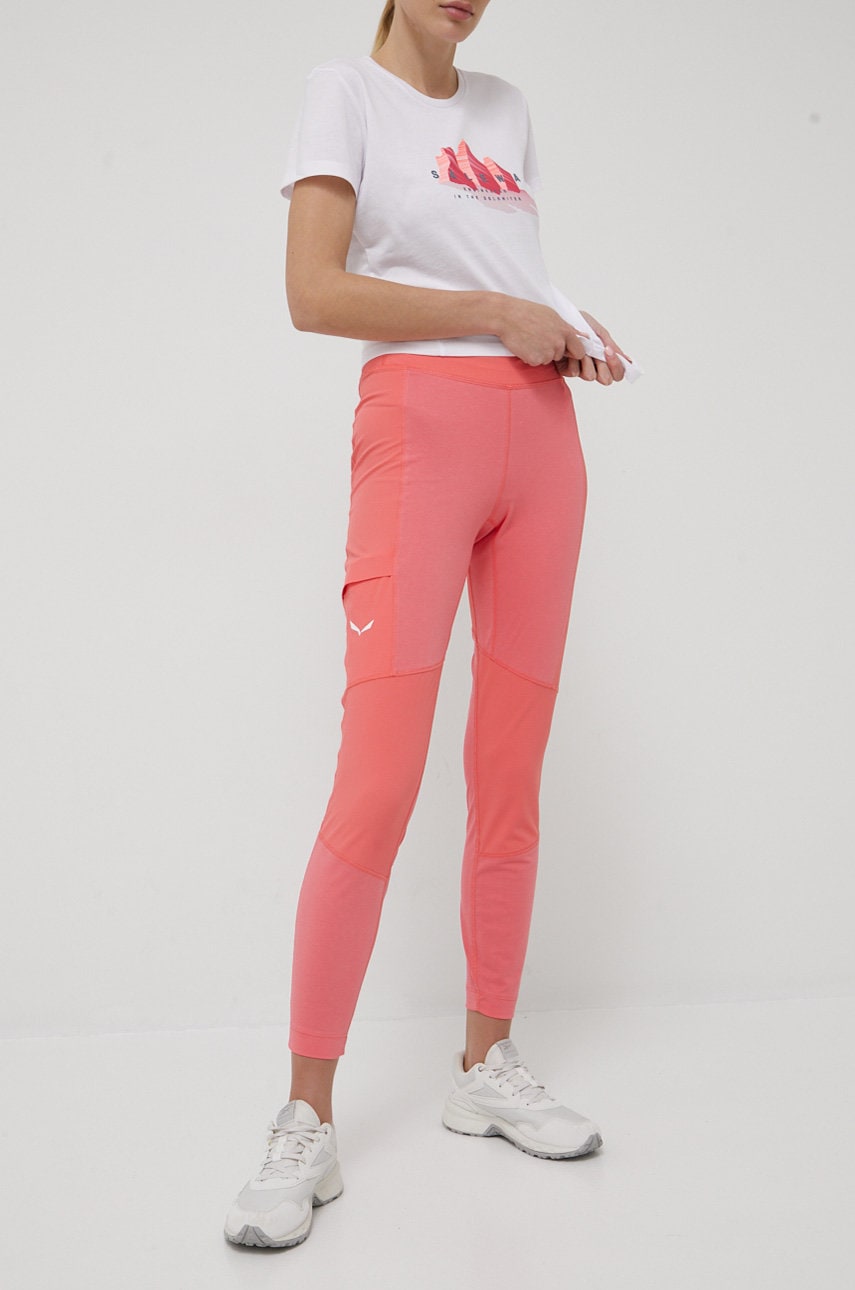 Salewa Leggins Sport Lavaredo Femei, Culoarea Roz