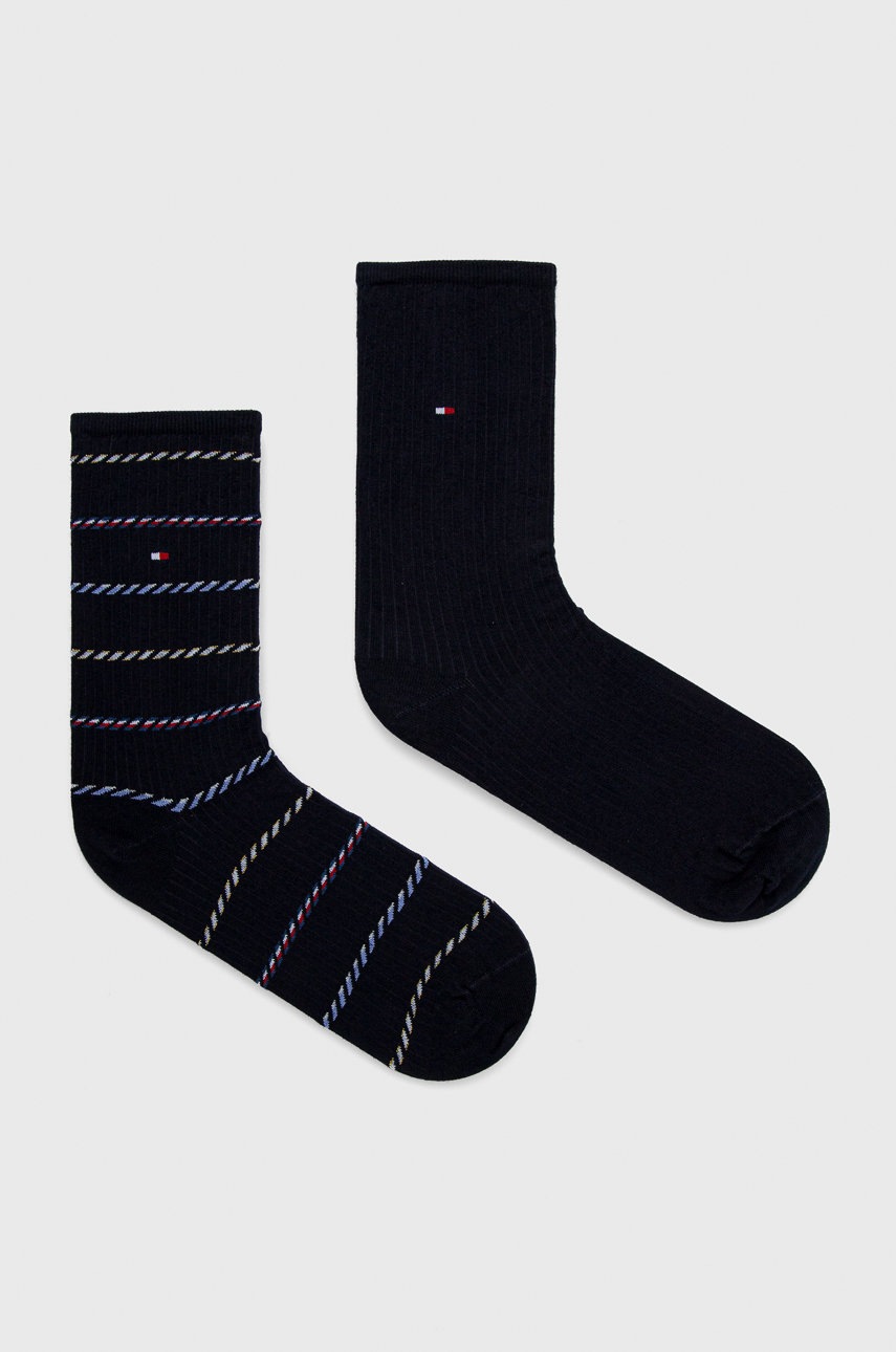 

Чорапи Tommy Hilfiger (2 чифта) дамски в тъмносиньо, Тъмносин
